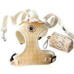 Pack arnés + correa + porta bolsas VICHY BLOOM