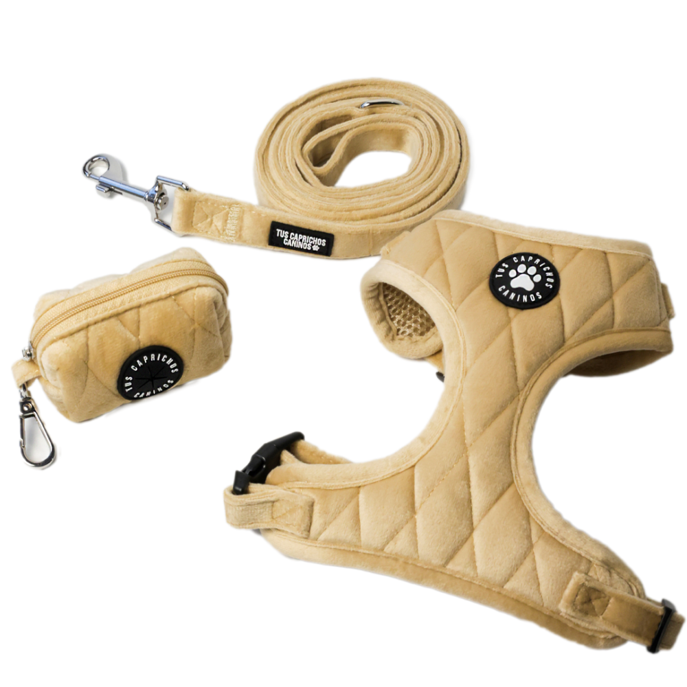 Pack arnés + correa + porta bolsas Vanilla Velvet