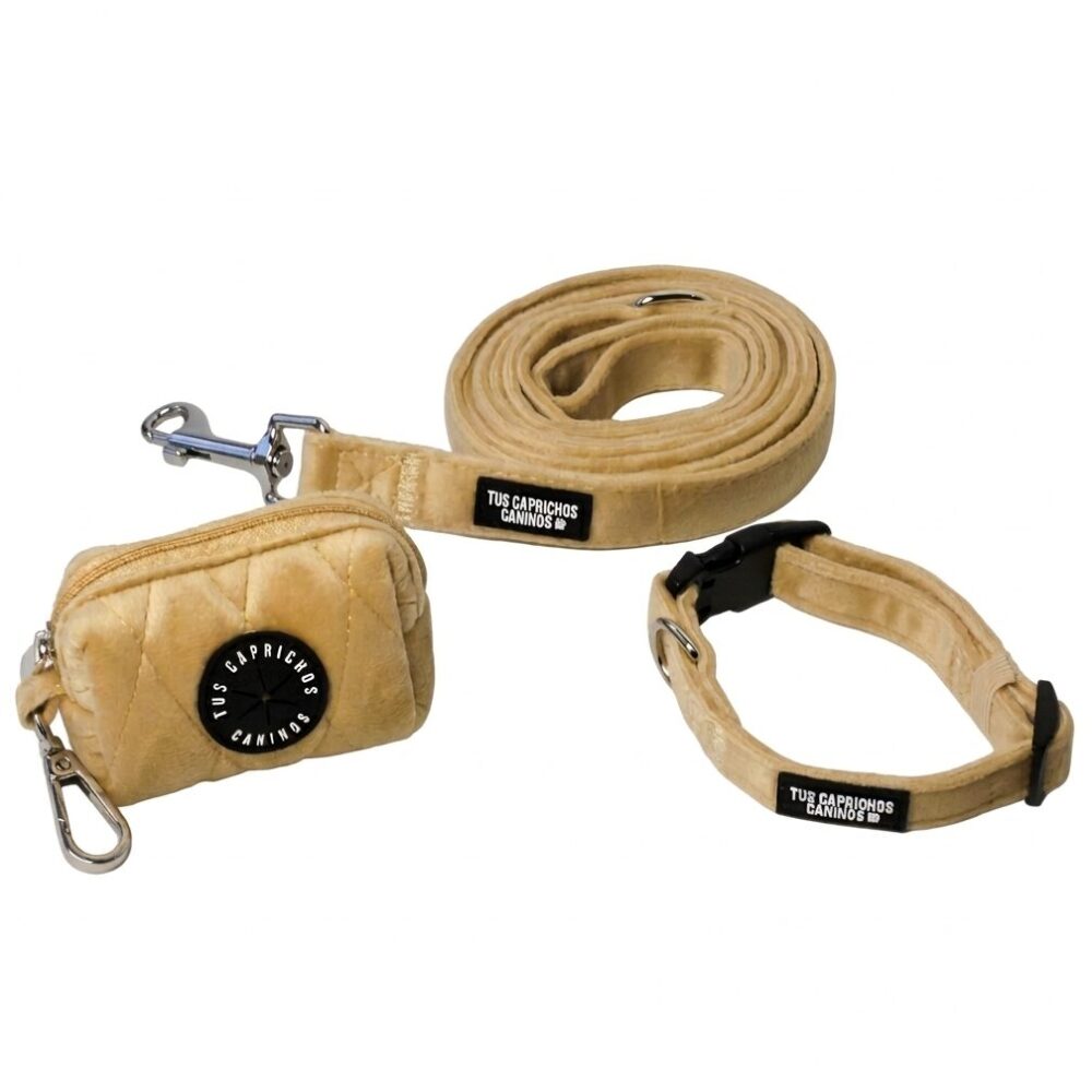 Pack collar + correa + porta bolsas Vanilla Velvet