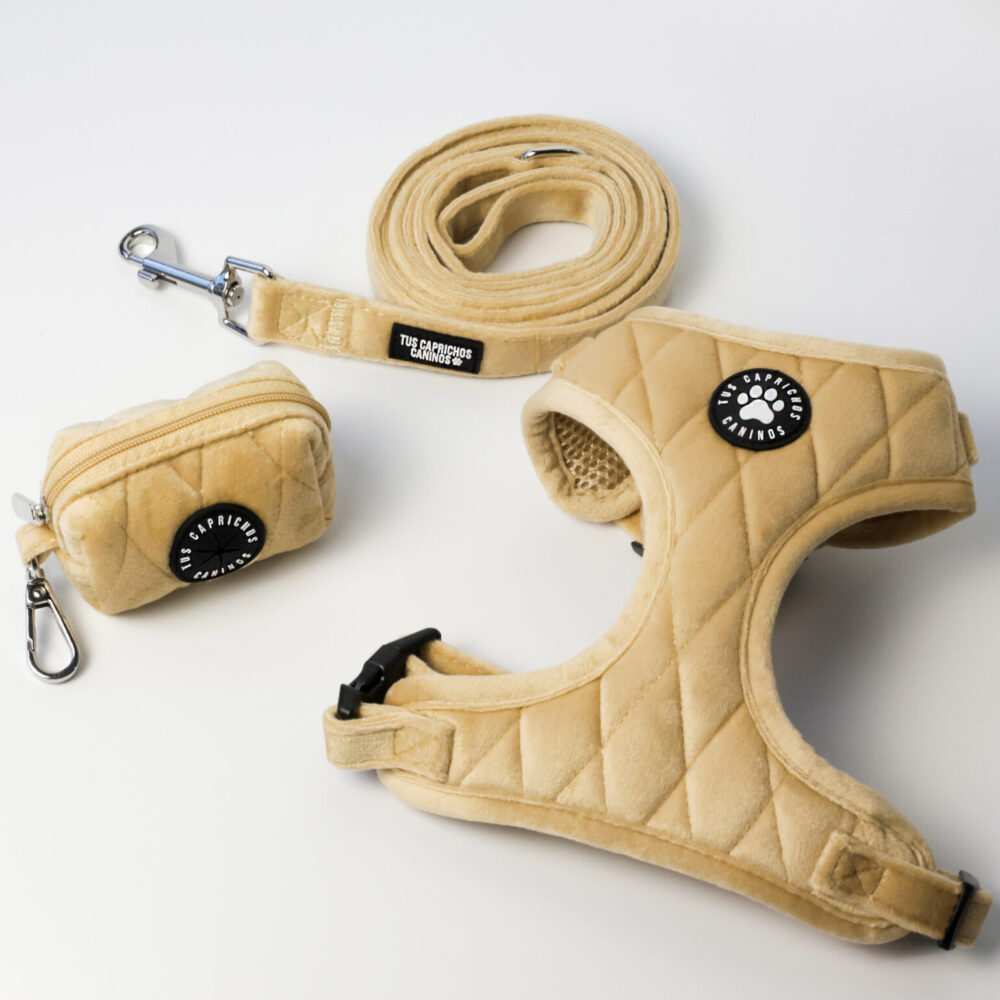 Pack arnés + correa + porta bolsas Vanilla Velvet